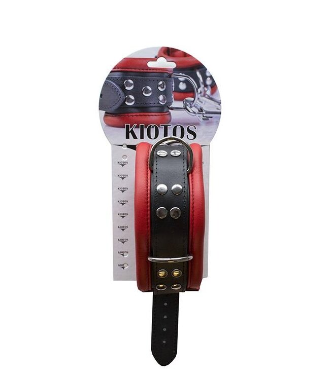 Kiotos Leather Durable Red Leather Collar with Studs | Adjustable & Comfortable 6.5cm