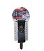 Kiotos Leather Kiotos Leren Halsband 5 cm Met Studs En Verstelbare Drukknoopsluiting Blauw