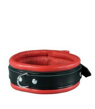 Kiotos Leather Rode Leren Halsband 5 cm Breed Met Studs En D-Ring – Kiotos Leather