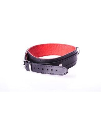 Kiotos Leather Kiotos Leather Rood Rundleer Halsband Met D-Ring Voor Speeltjes