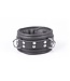 Kiotos Leather Zwarte Leren Halsband 7 cm Met Dubbele Zilveren Studs En D-Ringen | Kiotos