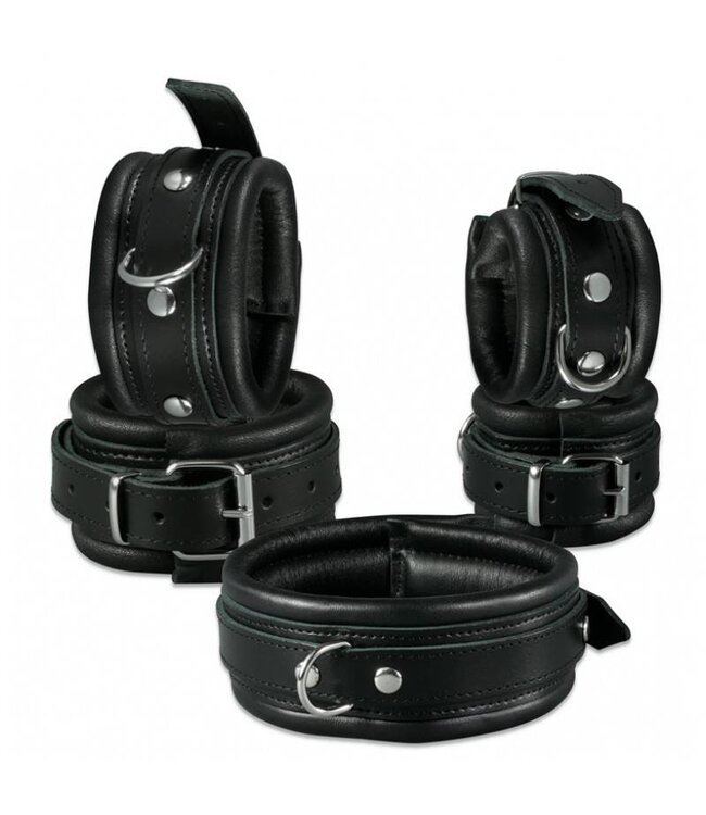 Kiotos Leather Durable Padded Black Leather Collar 5 cm - Kiotos Quality
