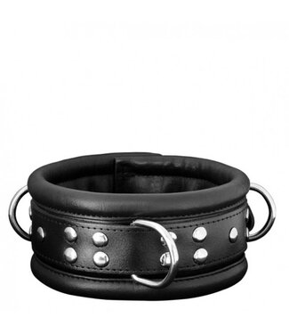 Kiotos Leather Kiotos Leather Leren Halsband 6,5 cm Zwart Met Studs En Verstelbare Drukknoopsluiting