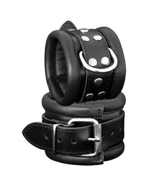 Kiotos Leather Kiotos Sturdy Leather Handcuffs 6.5 cm - Black, Comfortable & Versatile