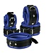 Kiotos Leather Kiotos Lederen Handboeien 5 cm Met Studs En Zachte Voering Blauw