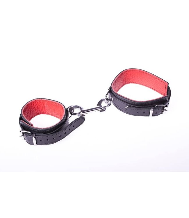 Kiotos Leather Adjustable Red Leather Handcuffs - Durable & Sexy Fun Accessory