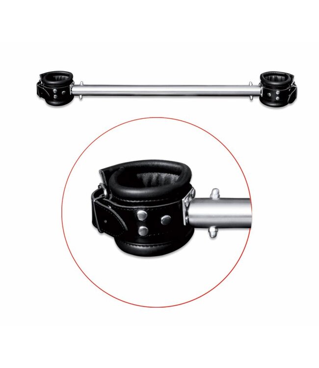 Kiotos Leather Durable Leather Cuff Spreader Bar with 360° Rotating Rings - 50 cm