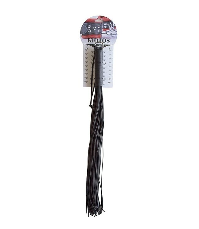 Kiotos Leather Kiotos Leather 60 cm PVC Flogger Met Lederen Handvat En 48 Strengen