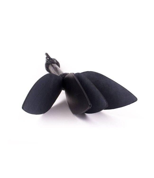 Kiotos Leather Eleganter 3-fach Spade Slapper aus schwarzem Leder – Robuste Spielzeug-Hitze