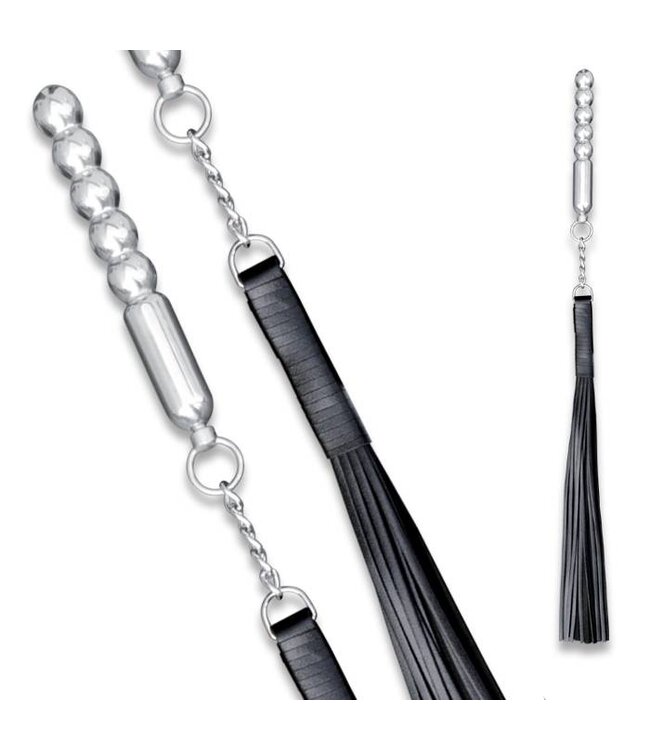Kiotos Leather Elegante Rotierende Lederpeitsche mit Aluminium-Dildo – 18 cm für BDSM