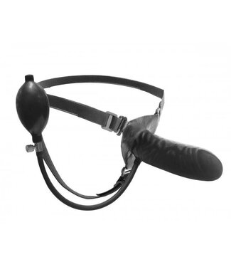 Flexibele Opblaasbare Strap-On Dildo 15 cm Met Verstelbaar T-Back Harnas