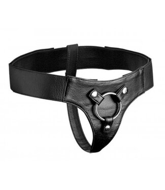 Verstellbarer Domina Strap-On-Harness mit breiten Riemen für maximalen Komfort