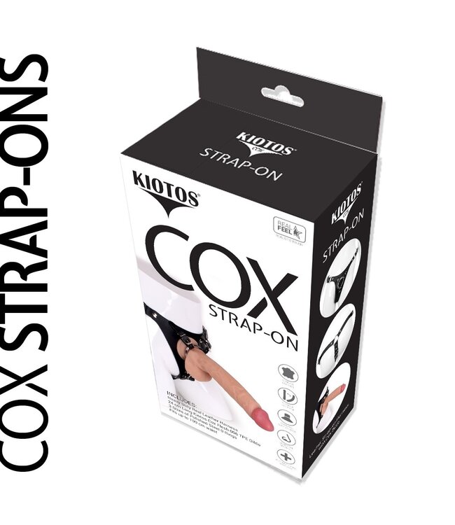 Kiotos COX Kiotos COX Leer Harnas Set Met 24 cm TPE Dildo En Drie Stalen O-Ringen