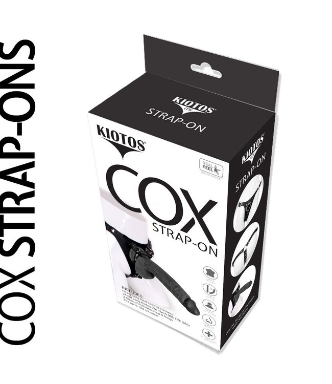 Kiotos COX Kiotos COX Strap-On Set Met Leren Harnas En 24 cm Flexibele TPE Dildo
