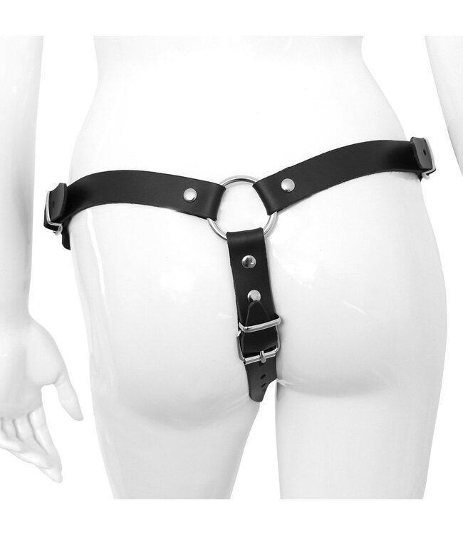 Kiotos COX Kiotos COX Leerharnas Met 3 Stalen O-Ringen Voor COX Dildo’s Tot 100 cm Taille