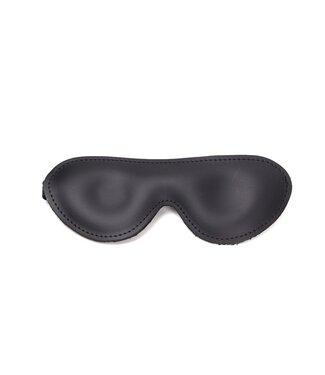 Kiotos Leather Deluxe Black Leather Blindfold for Ultimate Comfort and Total Darkness