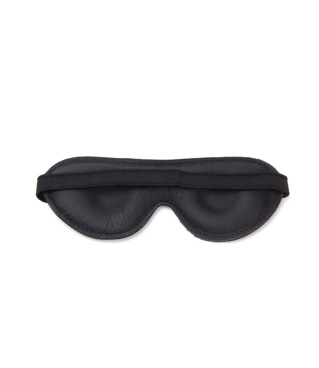 Kiotos Leather Deluxe Black Leather Blindfold for Ultimate Comfort and Total Darkness