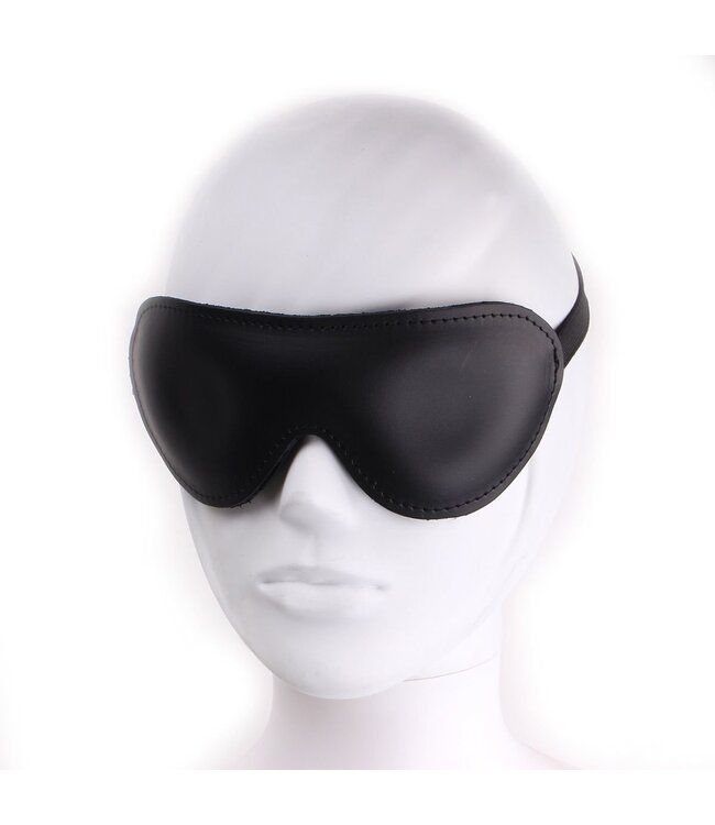 Kiotos Leather Deluxe Black Leather Blindfold for Ultimate Comfort and Total Darkness