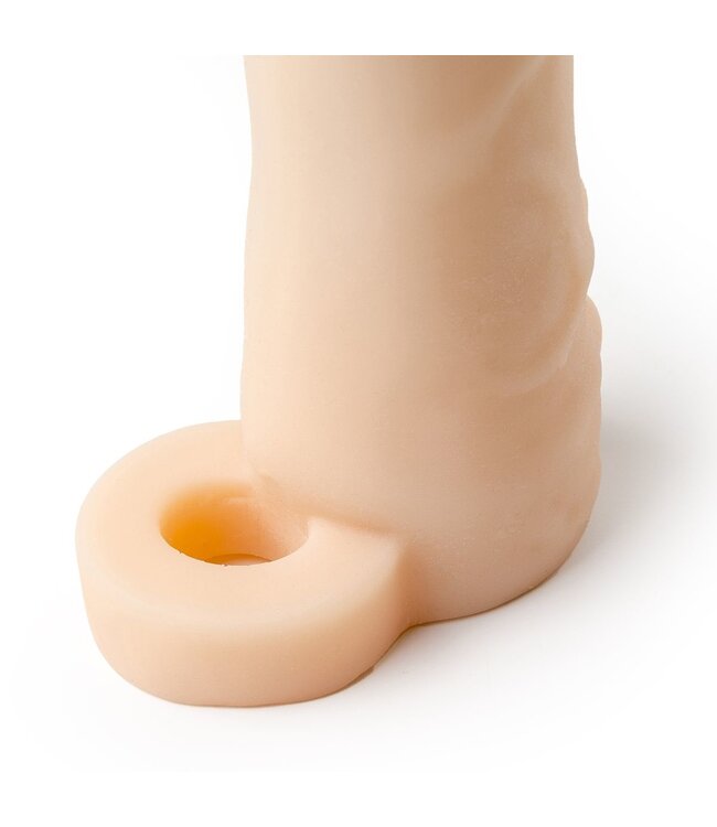Virgite Virgite Flexibele Realistische Penis Sleeve Met Rekbare Ballenring 16,5 cm
