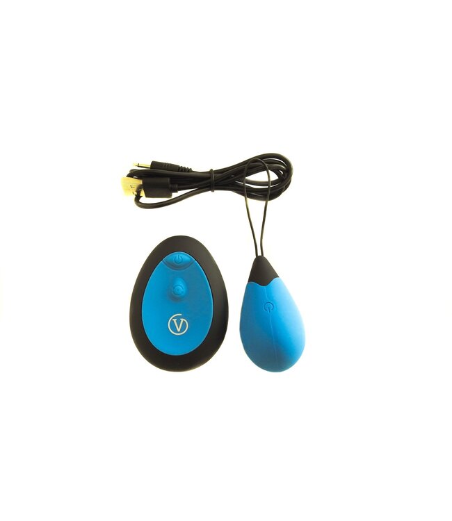 Virgite Wiederaufladbares Vibrationsei mit Fernbedienung & 10 Intensitäten, Blau