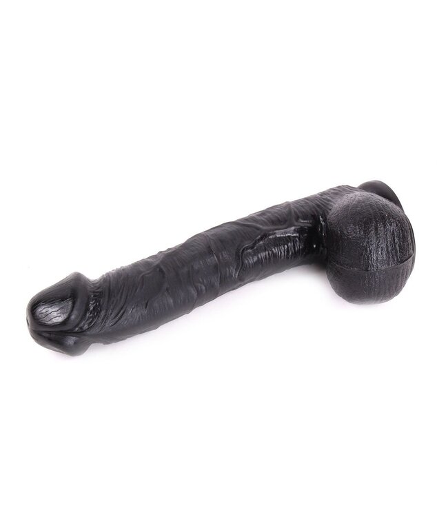 Dinoo Dinoo Realistische Gebogen Dildo Zwart 31 cm King-Size PVC Veilig