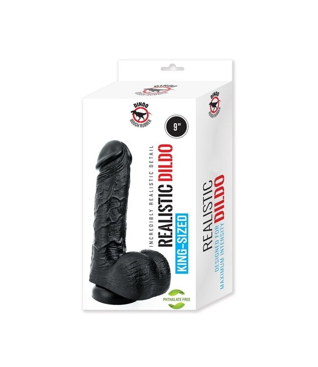 Dinoo Dinoo Realistische King-Size Dildo Zwart 23 cm Veilig & Ftalaatvrij