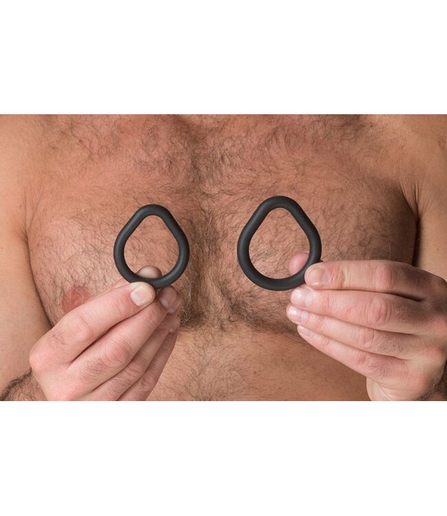 Sport Fucker Sport Fucker Siliconen Cockring Set M+L - Duo Ovale Hard On Ringen
