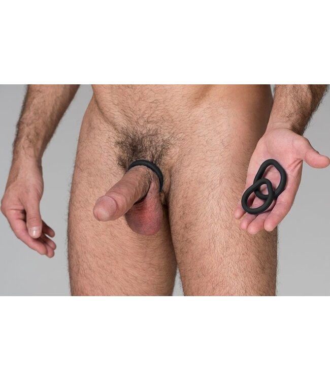 Sport Fucker Sport Fucker Siliconen Cockring Set M+L - Duo Ovale Hard On Ringen