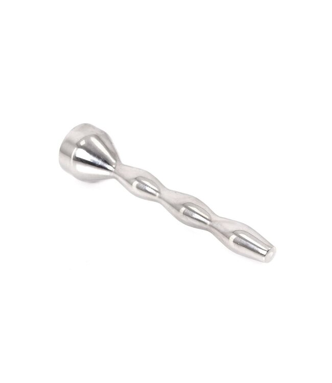 Adamo Wavy Penis Plug - High-Quality Stainless Steel with Red Gemstone
