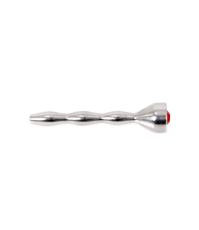 Penisplug WaveGem Rood – Roestvrij Staal Met Golvend Design