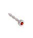 Adamo Wavy Penis Plug - High-Quality Stainless Steel with Red Gemstone