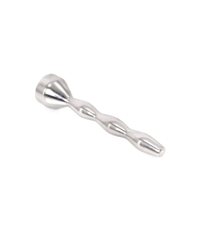 Adamo Wavy Penis Plug - High-Quality Stainless Steel with Red Gemstone