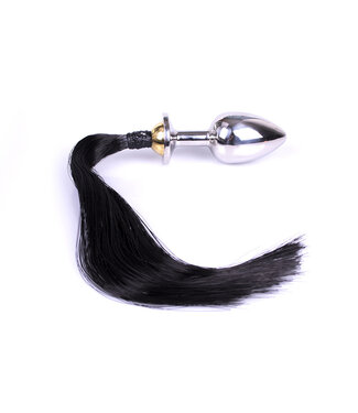 Kiotos Steel Black Pony Tail Butt Plug - Unleash Your Wild Side!