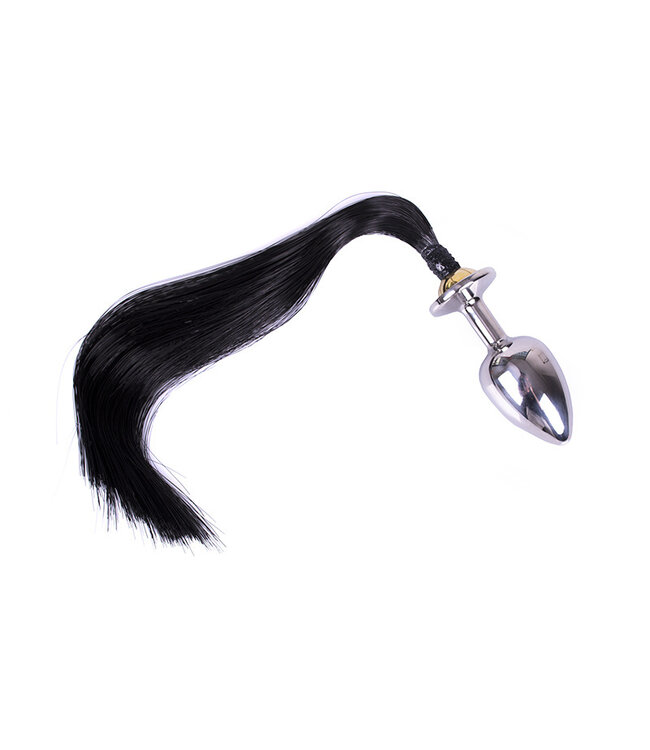 Kiotos Steel Black Pony Tail Butt Plug - Unleash Your Wild Side!