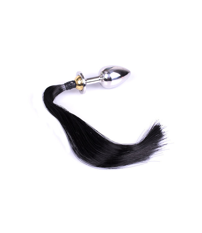 Kiotos Steel Black Pony Tail Butt Plug - Unleash Your Wild Side!