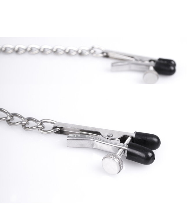Kiotos Steel Kiotos Adjustable Stainless Steel Nipple Clamps Met Ketting