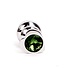 Kiotos Steel Heart-Shaped Ribbed Stainless Steel Butt Plug with Green Diamond 9cm