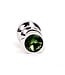 Kiotos Steel RVS Buttplug 9 cm Met Geribbeld Ontwerp En Groene Hartdiamant
