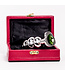 Kiotos Steel Heart-Shaped Ribbed Stainless Steel Butt Plug with Green Diamond 9cm