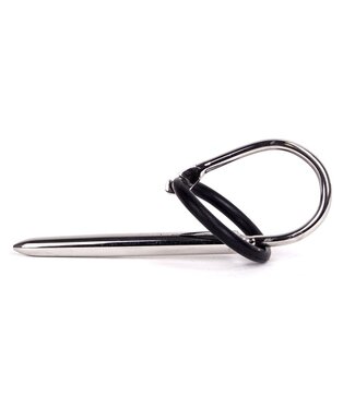 Kiotos Steel Roestvrijstalen Penisplug Met Rubberen Cockring Kiotos Steel 11 cm