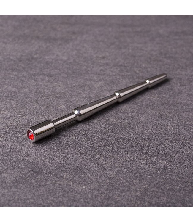 Kiotos Steel Edelstahl Penisstick mit Rotem Edelstein | Exklusive Stimulation Limited Edition
