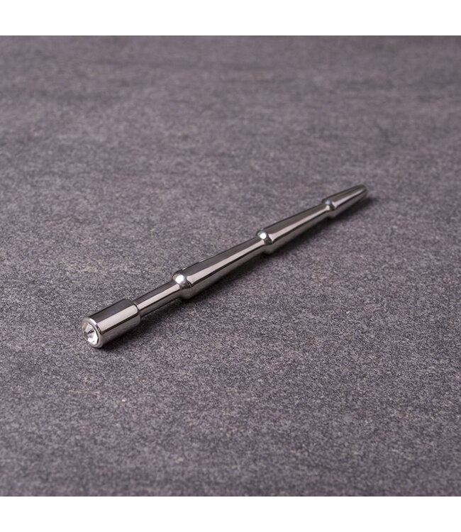 Kiotos Steel Kiotos Steel Penisstick Zilverkleurig Met RVS Ribbels En Edelsteen