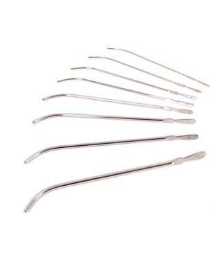 Kiotos Steel Van Buren Urethral Sounds Set - 8 J-Shaped Steel Dilators in Case