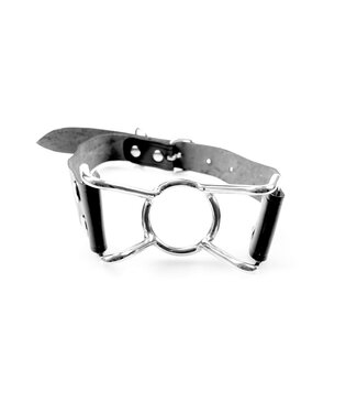 Kiotos Steel Verstelbare Spider Mouth Gag van RVS Met Leren Band Voor BDSM Spel