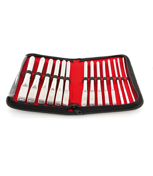 Kiotos Steel Kiotos End Dilator Set - 14 Sizes in Stainless Steel with Leather Case