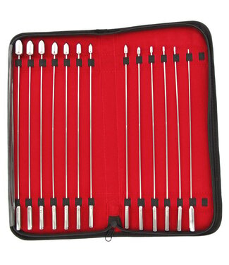 Kiotos Steel Kiotos Steel 13-Delige RVS Urethral Dilator Set Met Zwartleren Opberghoes