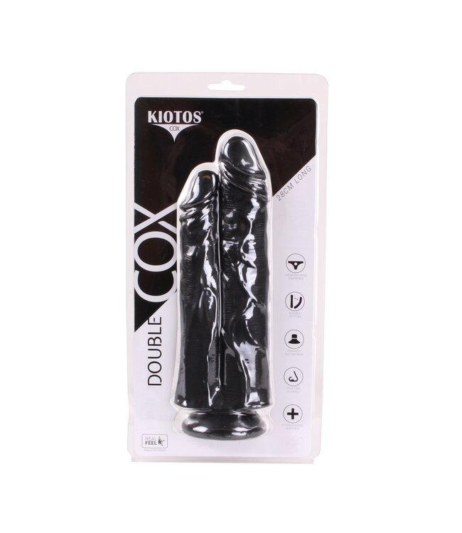 Kiotos COX Kiotos COX 28 cm Dubbele Realistische Dildo Met Zuignap En Strap-On Compatibiliteit
