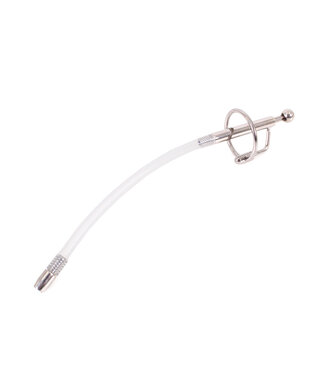 Kiotos Steel Premium Harnröhrenkatheter 21,5 cm Edelstahl & Silikon mit Glanzringen