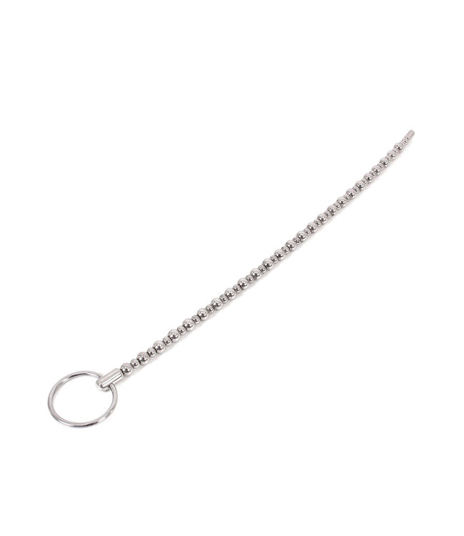 Kiotos Steel Urethral-Sound mit biegsamen Perlen 6-8 mm aus Edelstahl - 20 cm Länge