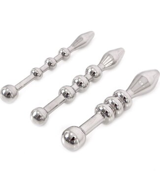Kiotos Steel Edelstahl Urethral-Trainer-Set mit 3 Penisplugs für Anfänger